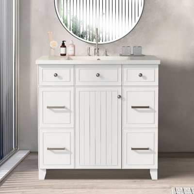 36'' Single Bathroom Vanity with Resin Top