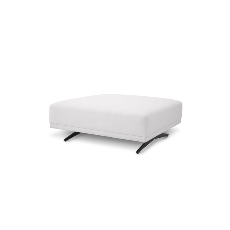 Endless Square Ottoman, White Polyester Blend