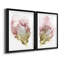 Fleur rose I - Estampe botanique vintage, encadrée sous verre, lot de 2, décoration murale pour salon et salle à manger-1258831888-1258831894