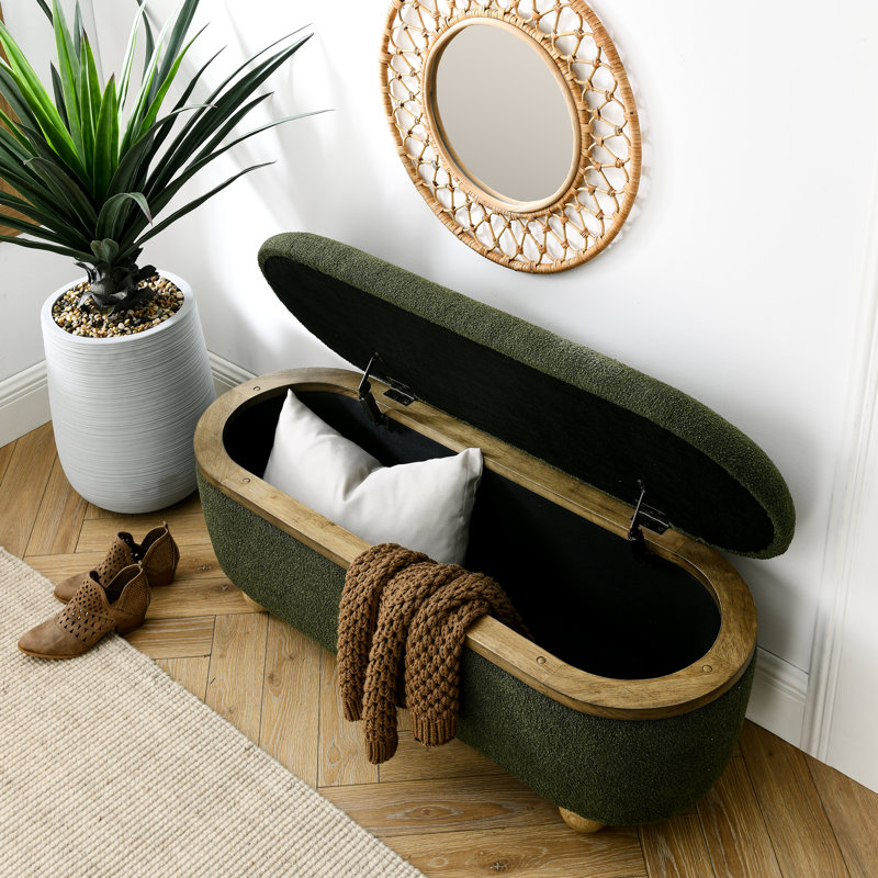 Banc de rangement repose-pieds, Vert