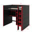 Lit mezzanine de jeu complet complet avec bureau, plusieurs supports de rangement et des lits à DEL personnalisables, lit mezzanine de jeu en bois avec armoire de rangement et échelle d'accès-52527002
