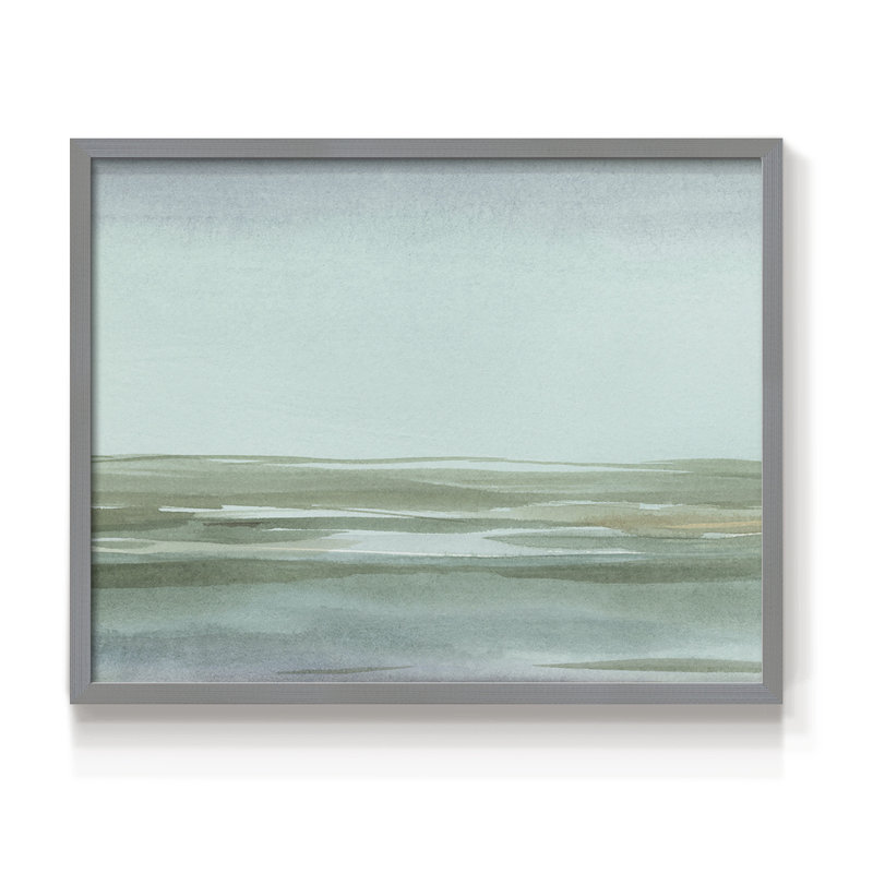 Aqua Reflections II -Framed Print - Restickable, H 11 po x l 14 po, Gris