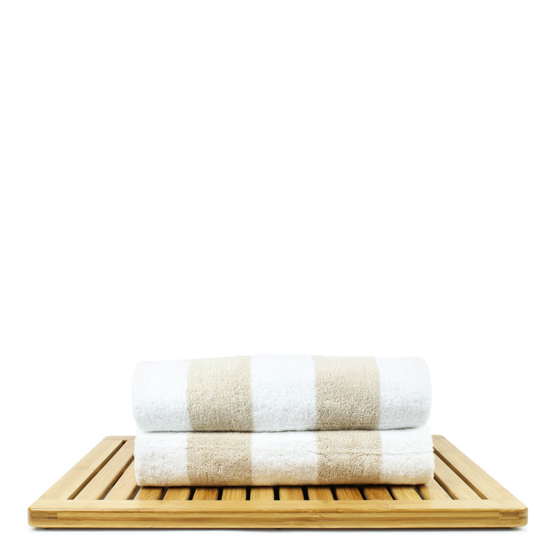 Ensemble 2 pièces de serviettes de bain en coton 100% Isiah, Beige