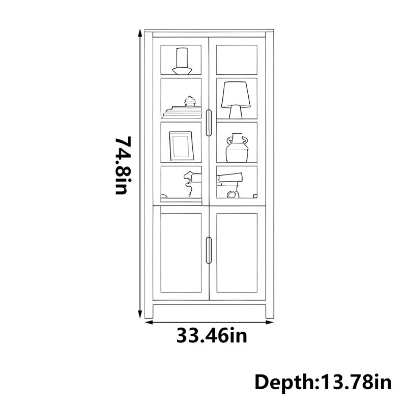 Nordic style solid wood bookcase