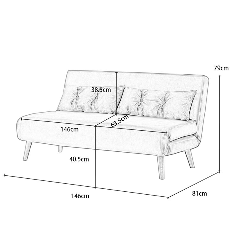 Perlo Upholstered Accent Chair, 79" H x 146" W x 81" D