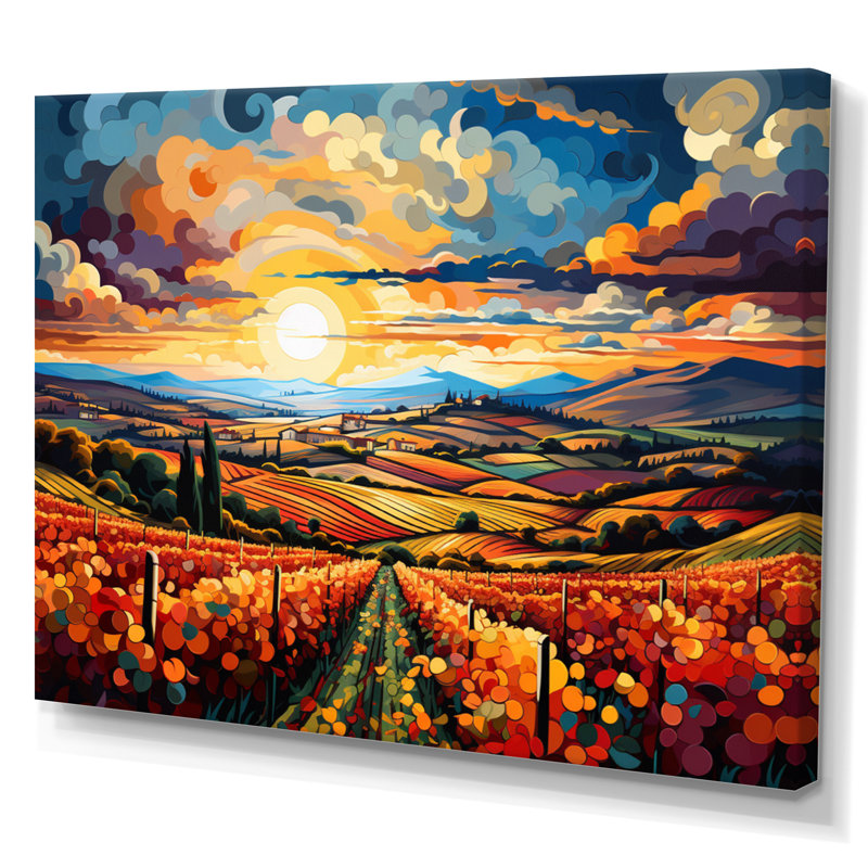 Marusja French Vineyard Symphony I - impression, Toile tendue, H 30 po x l 40 po x P 1,5 po
