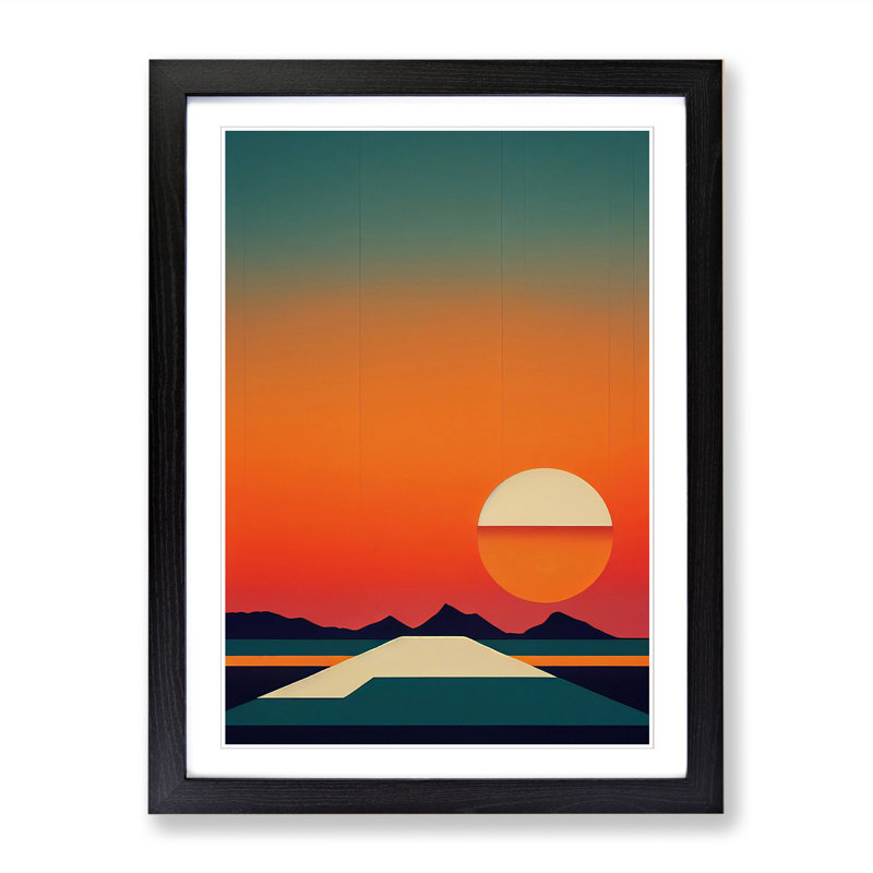 Sunset Minimalism Vol.3 - Picture Frame Print, Black, 64cm H x 25cm W x 2cm D