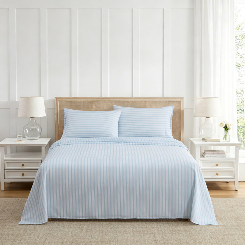 Ensemble de draps Martha Stewart, Queen, Tate Stripe Blue