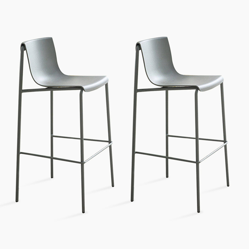 Chaise d'appoint à dossier solide gris (ensemble de 2), Gris