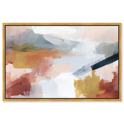 Desert Vista III Canvas Print Blue Abstract Decor by Art Remedy, Gold Frame, 30 x 20