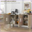 Buffet Cabinets avec 3 portes en rotin et amp; Tablettes réglables | Mélange naturel | Cuisine bohémienne