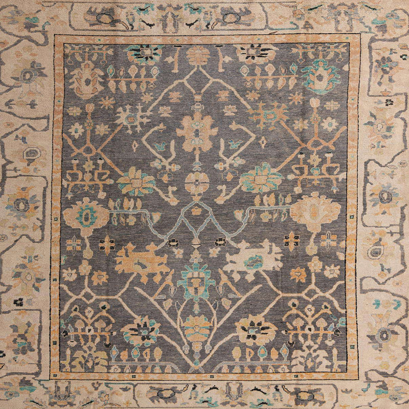 Tapis abstrait moderne 4327, Carré 5 pi