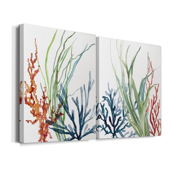 Beachcrest Home Ocean Garden I Framed 2 Pieces Print & Reviews | Wayfair