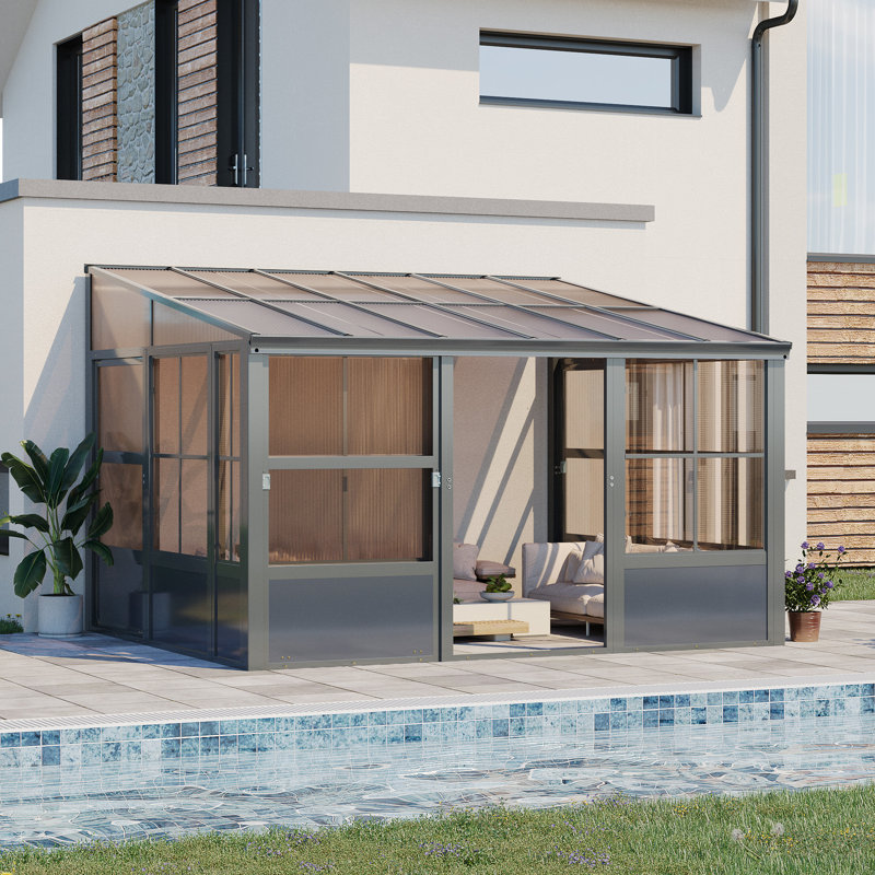 EROMMY 10 Ft. W X 12 Ft. D Wall Mounted Sunroom - Thumbnail 3