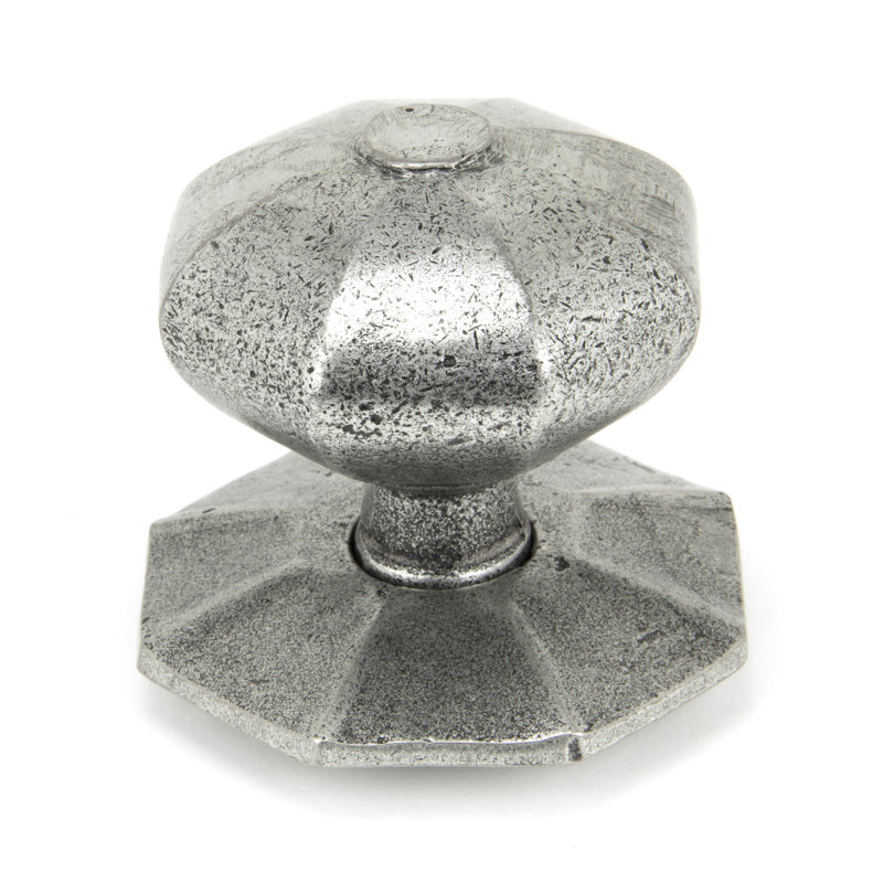 Octagonal Centre Door Knob - Internal, Pewter Patina