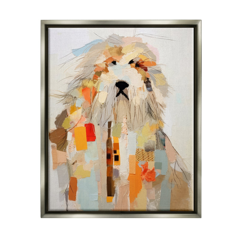 «Modern Pet Collage», reproduction sur toile, Cadre flottant gris lustré, H 21 po x l 17 po x P 1,7 po