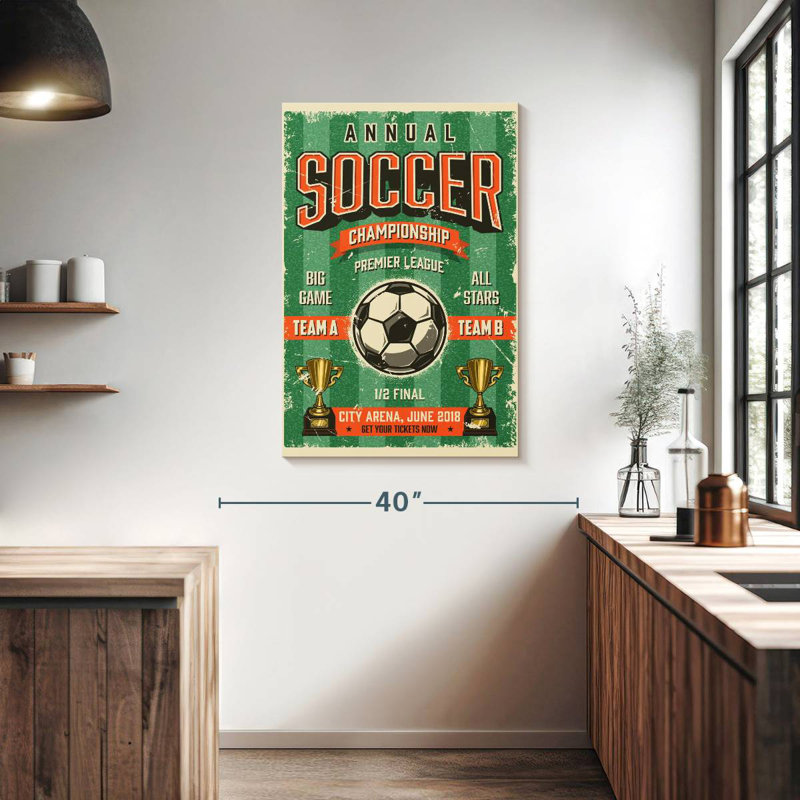 Affiche de soccer, H 39 po x l 26 po