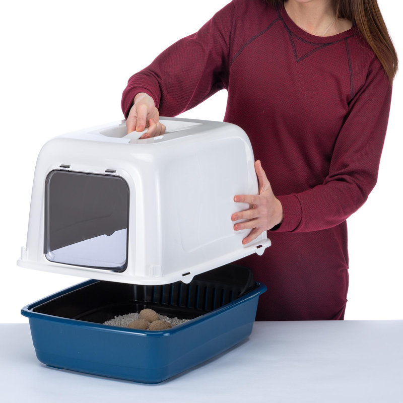 Enceinte de litière en plastique Ariel, Bleu