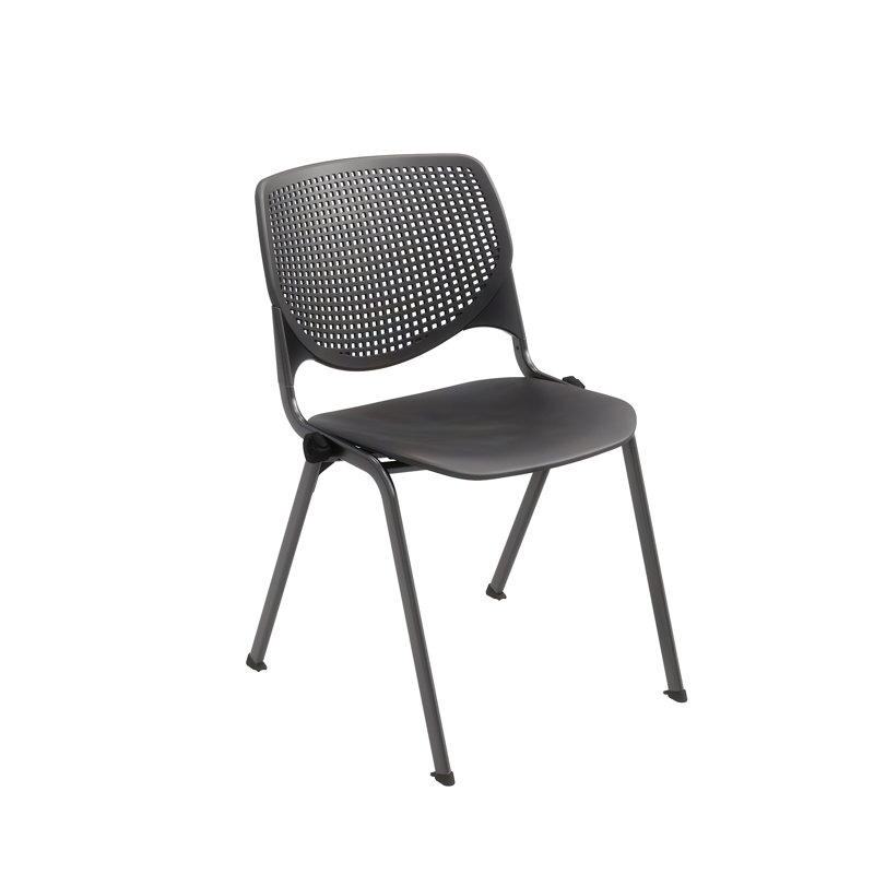 Chaise empilable sans accoudoirs Kool, Noir, Argent, Noir
