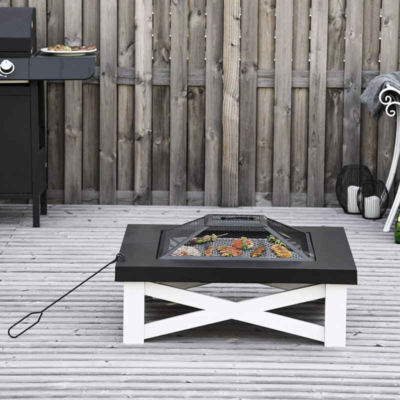 Baldoumas Square Iron Wood Burning Fire Pit