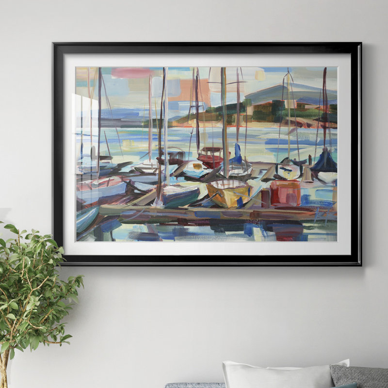 " Leschi Evening ", Black Framed, 26.5" H x 36.5" W x 1.5" D