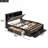Platform Bed For Bedroom, Brown Finish Solid Wood Queen Size With Multi-Functional Storage