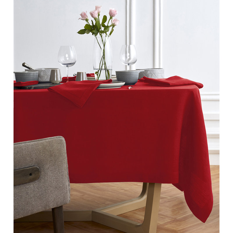 Sonoma - 100% Pure Linen Tablecloth (Prewashed), Red, 120" x 70"