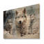 Neige loups en hiver III - loup sur bois-2005825448