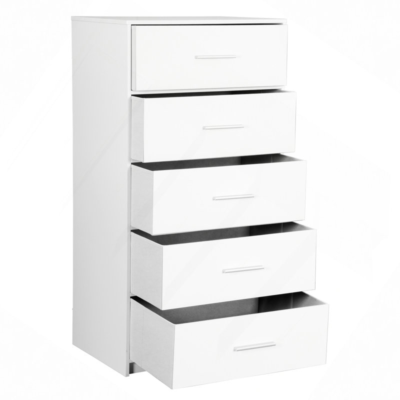 Commode à 5 tiroirs avec grands tiroirs en tissu