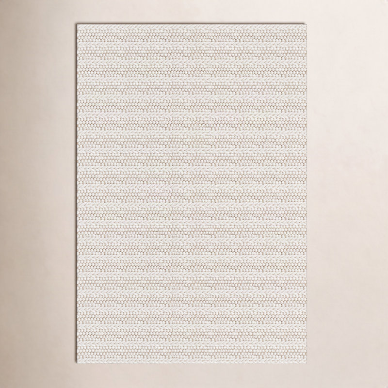 Sestina Handmade Flatweave Ivory Area Rug, Rectangle 8' x 10'