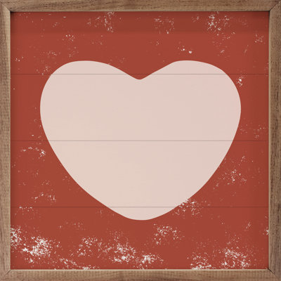 Pink Heart On Red