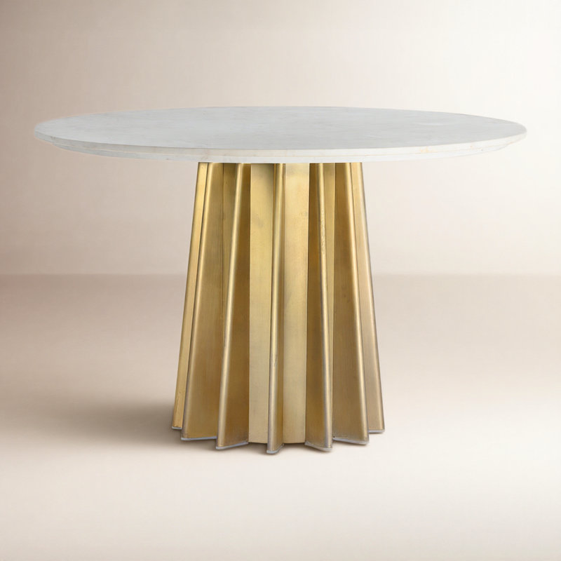 Premont Round Marble Top Dining Table