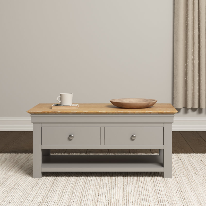 Adaleya Four Leg Coffee Table with Storage, Grey