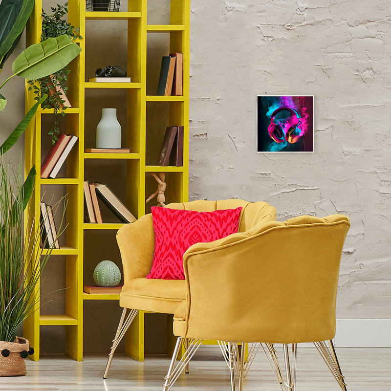 Plaque murale Power Play rose et bleu pour casque, design par Sasha