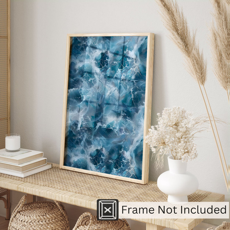 «Beach and Coastal Ocean Waves», impression nautique sans cadre, H 20 po x l 16 po