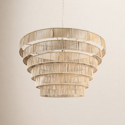 Leo Natural Cane 6 Tier Chandelier