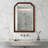Black Walnut Color 20" x 30" Solid Wood Frame Rounded Corner Decorative Mirror, For Bedroom, Bathroom, Living Room, Entryway