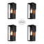 Ensemble de 4 appliques murales d'extérieur 1 lumière noire matte 13 po avec abat-jour en verre transparent-1105347360