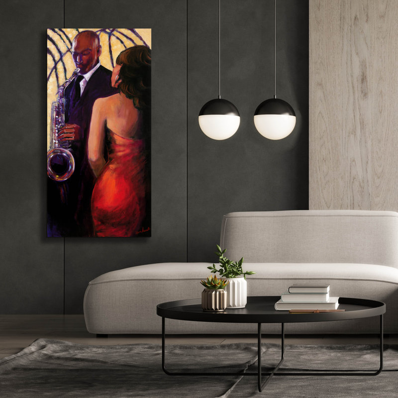 Sax Seduction par Monica Stewart, H 60 po x l 30 po x P 1,5 po