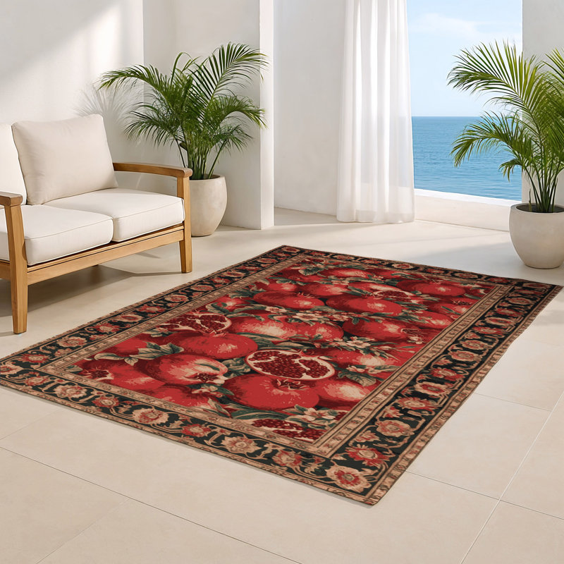 Persian Brown Indoor and Outdoor Area Rug, Rectangle 2' x 3'