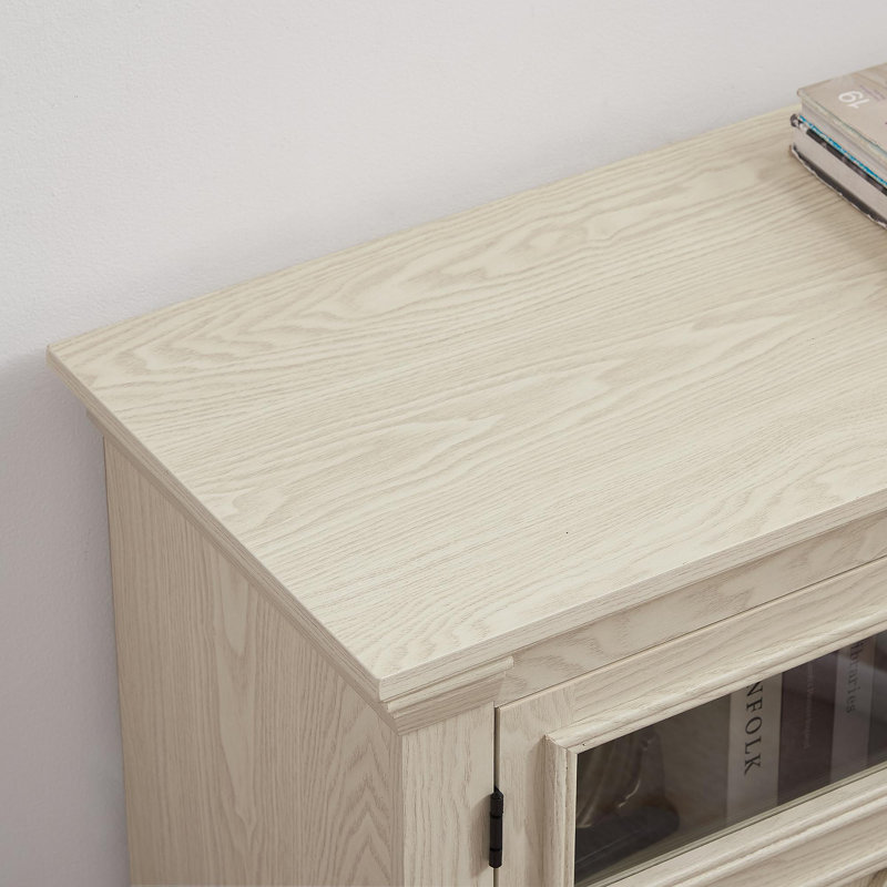 Armoire de ferme à 2 portes, meuble télé de style campagnard, meuble télé de style campagne moderne, grande console de cinéma maison d'inspiration grange avec foyer 18 po, blanc, l 60,23 po x P 15,35 po x 31,7 po