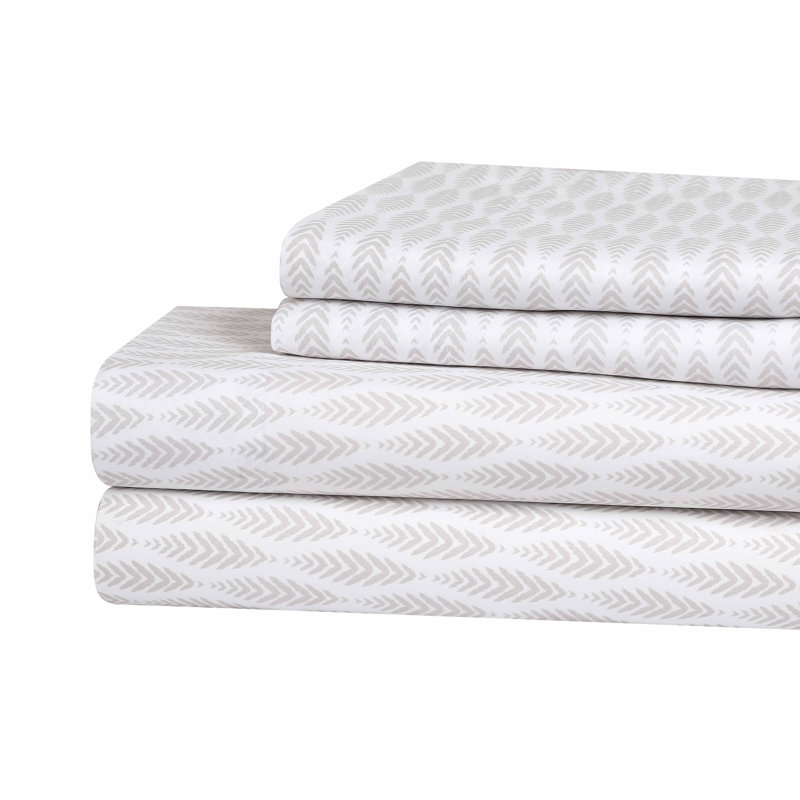 Ensemble de draps en microfibre de haute qualité Swift Home, Ensemble de draps pour lit simple avec 1 taie d'or, Floral blanc