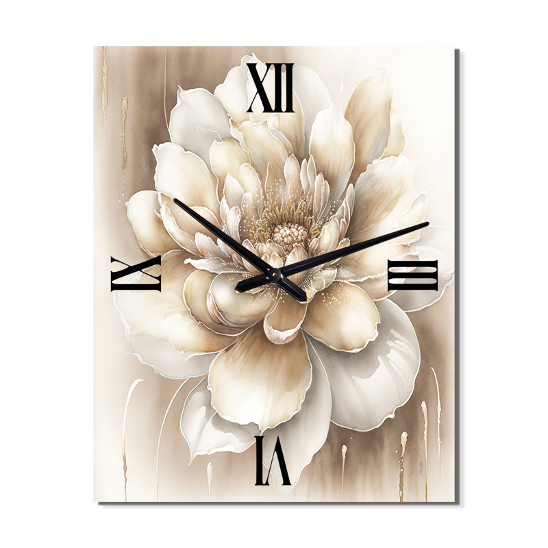 Single Flower II - Floral Wall Clocks, 28" H x 12" W x 1" D