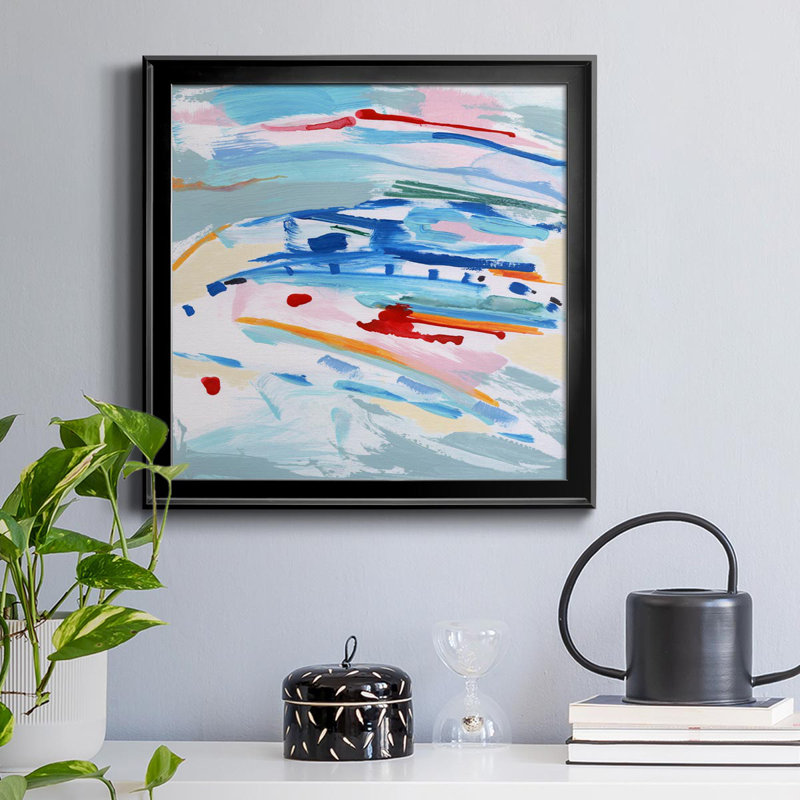 Waterway I - Peinture sur toile encadrée, H 30,5 po x l 30,5 po x P 1,5 po, Noir