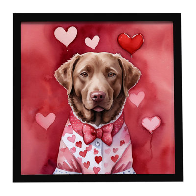 Chesapeake Bay Retriever My Valentine Framed Metal Print