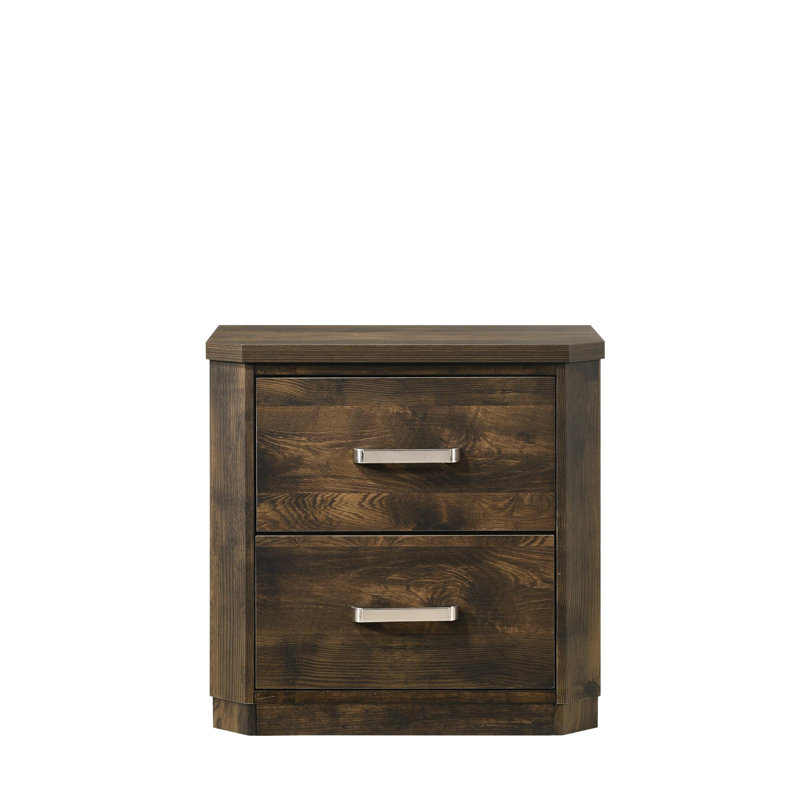Sherrard 2-Drawer Nightstand in Rustic Walnut