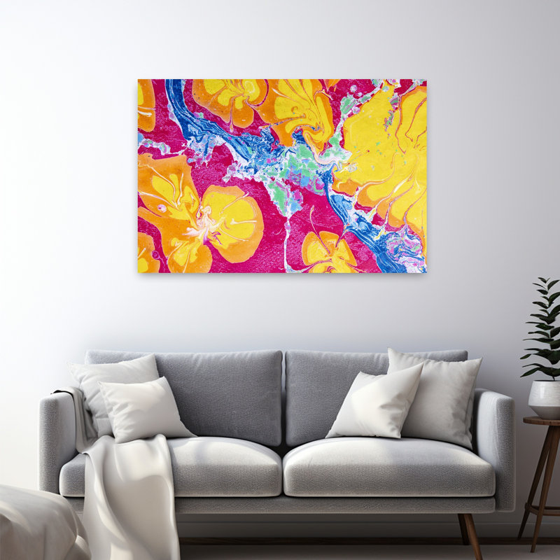 Art contemporain contemporain abstrait, H 32 po x l 48 po