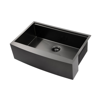 Évier de cuisine 33 x 22 x 10 po à tablier simple en acier inoxydable avec poste de travail