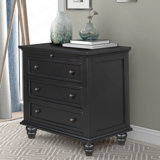 3-Drawer Storage Wood Cabinet, End Table with Pull out Tray