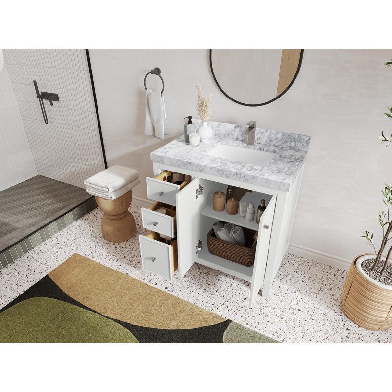 Meuble-lavabo simple 36 po avec plateau Bronya